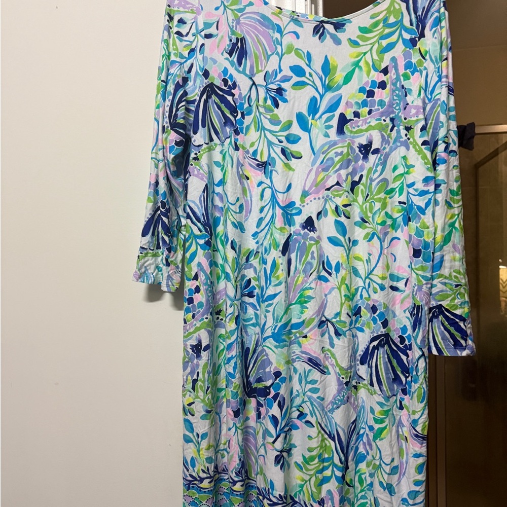 Lilly Pulitzer Ophelia Resort White Shell Beach Engineered Knit Dress XXL - Picture 2 of 4